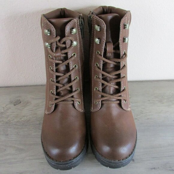 Eastland Women's Brynn Lace up Combat Boot - Brown - Picture 3 of 4